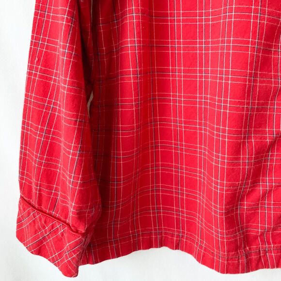 Victoria’s Secret Pajama Top Sz Small Red Plaid Long-Sleeves 100% Cotton Buttons - Picture 6 of 10